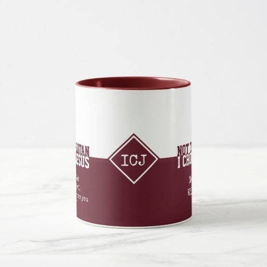 Custom Red NIET VANDAAG SATAN Christelijke Mok (Midden)