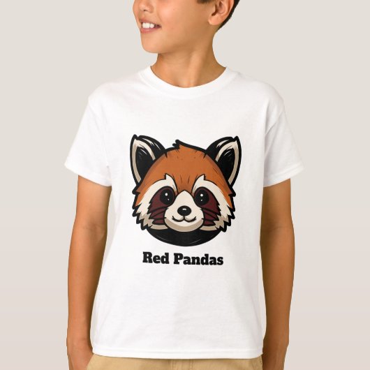 Custom Red Panda Youth T-Shirt (naam en nummer) (Voorkant)
