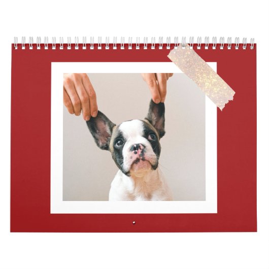 Custom Red Pet Photo Kalender (Hoes)