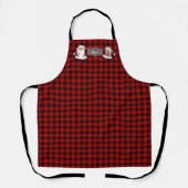 Custom Red Plaid Holiday Bakken Schort (Voorkant)