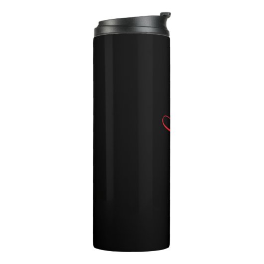 Custom Red Script Name Black Thermal Tumbler Thermosbeker (Gedraaid links)