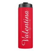 Custom Red Script Name Travel Tumbler Thermosbeker (Voorkant)