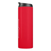 Custom Red Script Name Travel Tumbler Thermosbeker (Geroteerd rechts)