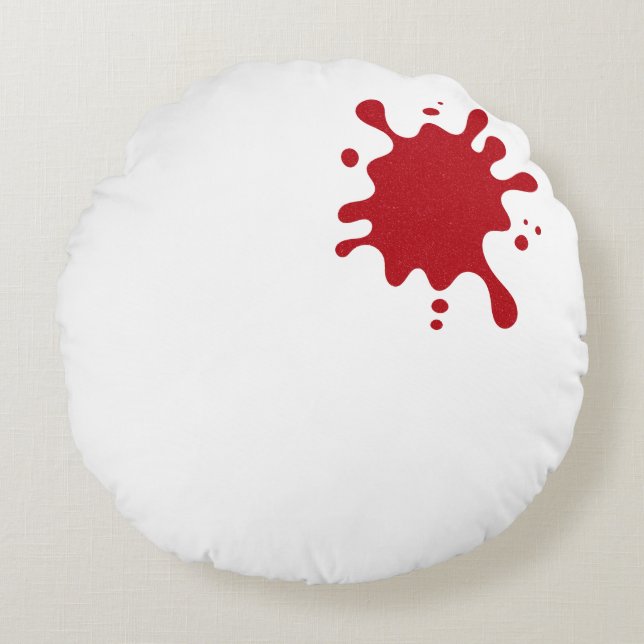 Custom Red Splash Round Pillow 16" Rond Kussen (Voorkant)