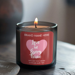 Custom Red Valentine's Day Candle Labels 