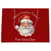 Custom Red van Santa Claus Kinder Kerst Groot Cadeauzakje (Voorkant)