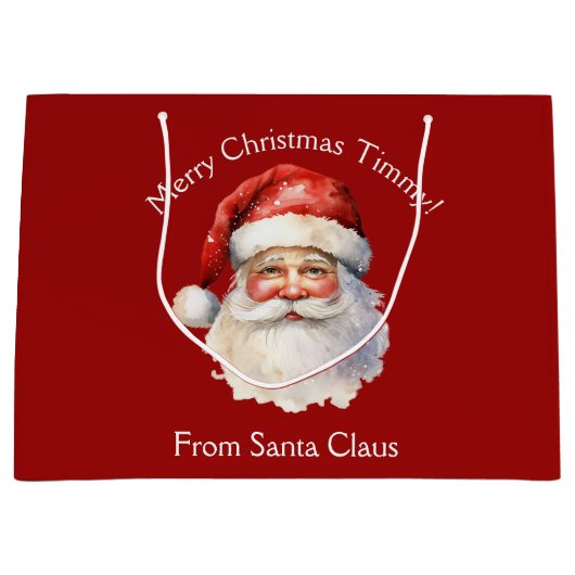 Custom Red van Santa Claus Kinder Kerst Groot Cadeauzakje (Voorkant)