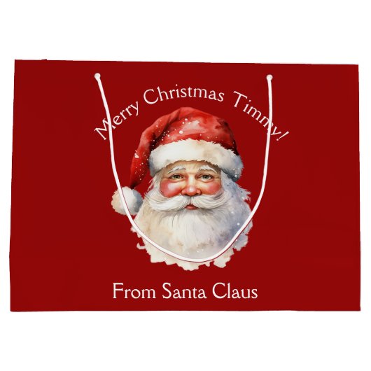 Custom Red van Santa Claus Kinder Kerst Groot Cadeauzakje (Achterkant)