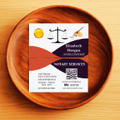 Custom Red White Black Notary Card Template  Visitekaartje