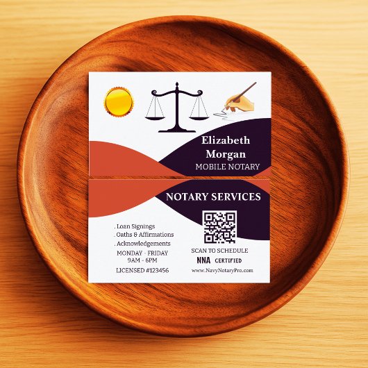 Custom Red White Black Notary Card Template  Visitekaartje