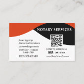 Custom Red White Black Notary Card Template  Visitekaartje (Achterkant)