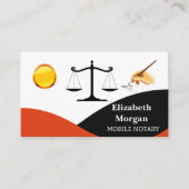 Custom Red White Black Notary Card Template  Visitekaartje (Voorkant)
