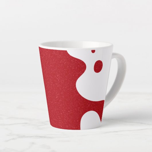 Custom Red & White Blob Mug – Editable Design Latte Mok (Rechterhoek)
