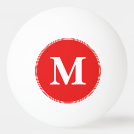 Custom Red White Monogrammed Table Tennis Beer Pingpongbal