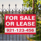 Custom Red White Te Koop of Lease Vastgoed Spandoek