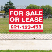 Custom Red White Te Koop of Lease Vastgoed Spandoek (Insitu)