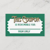 Custom Redeemable Ticket Gift Coupon Xmas Card  Informatiekaartje (Voorkant)