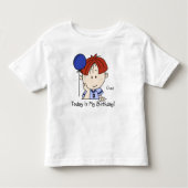 Custom Redhead Boy met Ballon Verjaardag T-shirt (Voorkant)