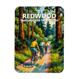Custom Redwood Family Cycling Van Gogh Colorful Magneet