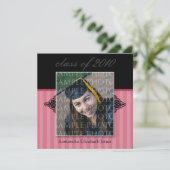 CUSTOM Regal SQUARE Afstuderen Invitation (roos) Kaart (Staand voorkant)