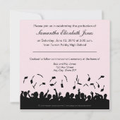 CUSTOM Regal SQUARE Afstuderen Invitation (roos) Kaart (Achterkant)