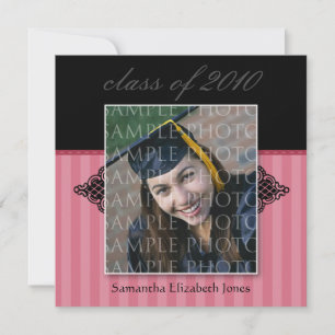 CUSTOM Regal SQUARE Afstuderen Invitation (roos) Kaart