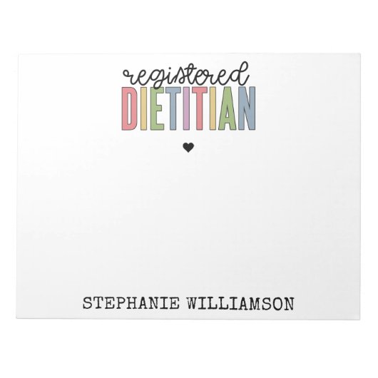 Custom Registered Dietitian Multicolored RD Notitieblok (Voorkant)
