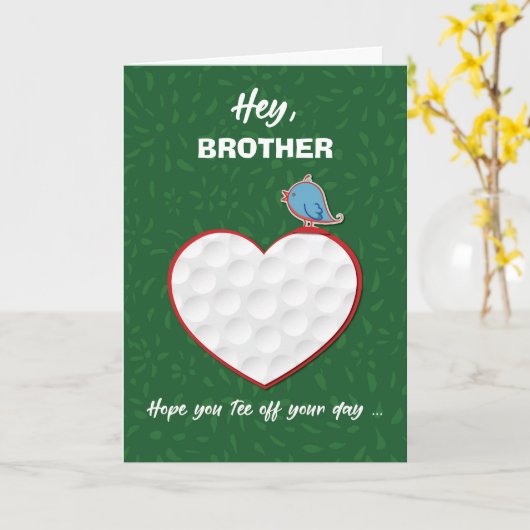 Custom Relation Golf Sports Heart Valentijn Kaart (Gele Bloem)