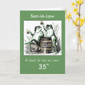 Custom Relationship, Age, Son-in-Law 35th Birthday Kaart (Gele Bloem)