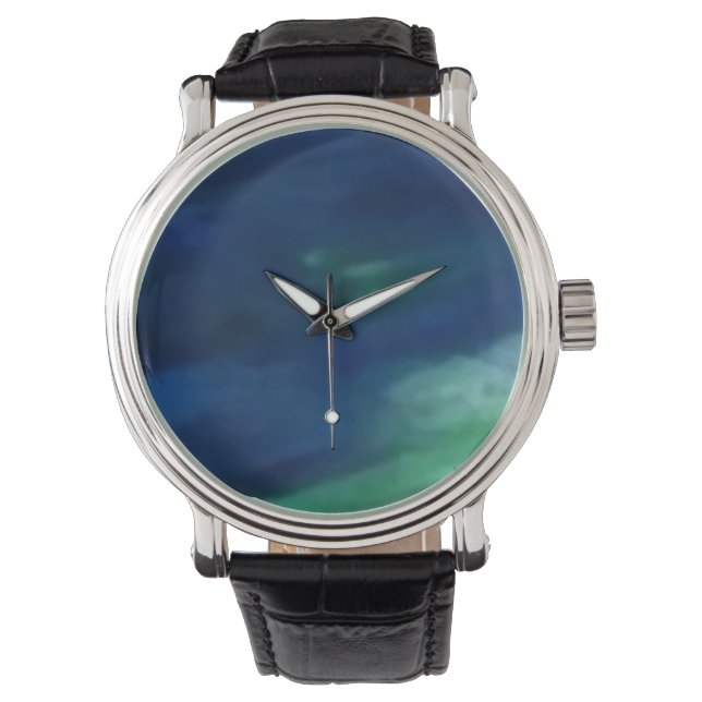 Custom reloj blue_green horloge (Voorkant)