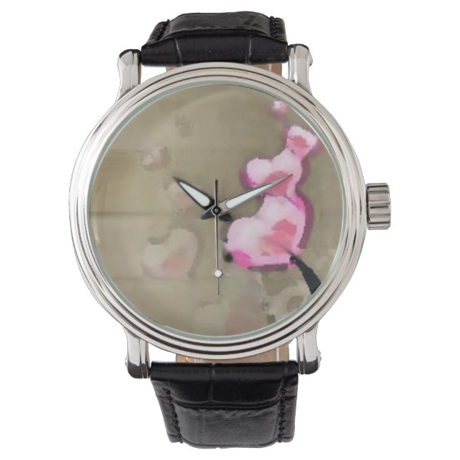 Custom reloj pink_grey horloge (Voorkant)