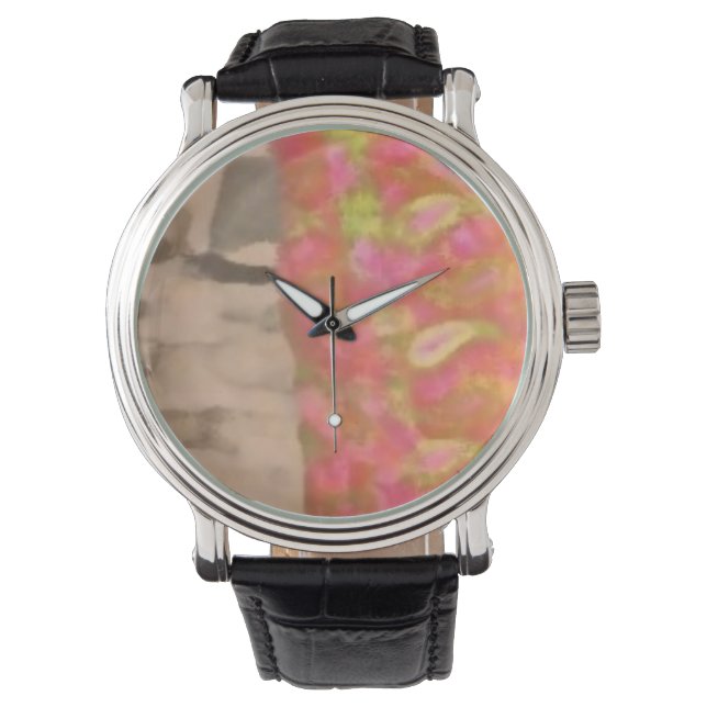 Custom reloj pink horloge (Voorkant)