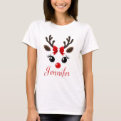 Custom Rendier Kerstmis | feestdag T-shirt (Voorkant)