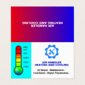 Custom Repair Services, Verwarming en Koeling HVAC Visitekaartje (Buitenkant ongevouwen)
