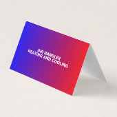 Custom Repair Services, Verwarming en Koeling HVAC Visitekaartje (Achterkant)