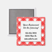 Custom Restaurant Business Red Pset Magnet (Voorkant / Achterkant)