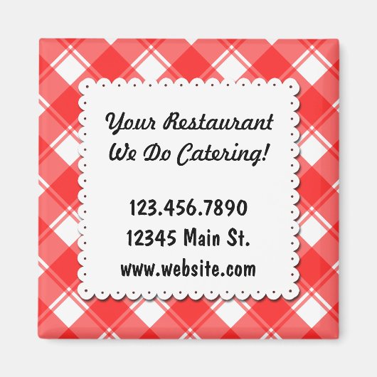 Custom Restaurant Business Red Pset Magnet (Voorkant)