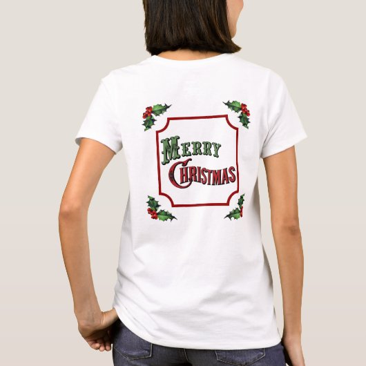 Custom Restaurant Vrolijk Kerstfeest T-shirt (Achterkant)