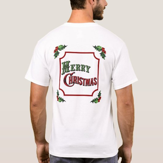 Custom Restaurant Vrolijk Kerstfeest T-shirt (Achterkant)