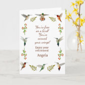 Custom Retirement Noord-Amerikaanse kolibries Kaart (Gele Bloem)