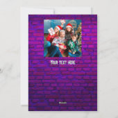 Custom Retro 80s Neon Kerstboom Foto Feestdagenkaart (Achterkant)