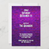 Custom Retro 80s Neon Roze Groene Kerstboom Kaart (Achterkant)