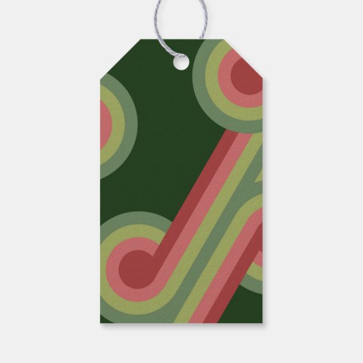 Custom Retro Abstract Waves Art Patroon Cadeaulabel (Achterkant)