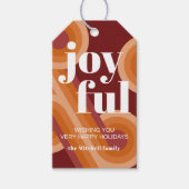 Custom Retro Abstract Waves Art Patroon Cadeaulabel (Voorkant)