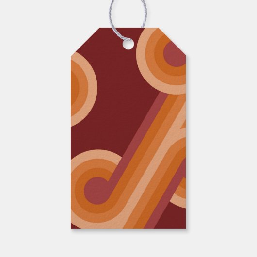Custom Retro Abstract Waves Art Patroon Cadeaulabel (Achterkant)