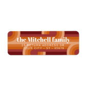 Custom Retro Abstract Waves Art Patroon Etiket (Voorkant)