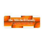 Custom Retro Abstract Waves Art Patroon Etiket (Voorkant)