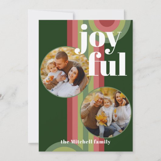 Custom Retro Abstract Waves Art Patroon Feestdagenkaart (Voorkant)