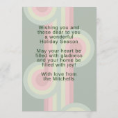 Custom Retro Abstract Waves Art Patroon Feestdagenkaart (Achterkant)