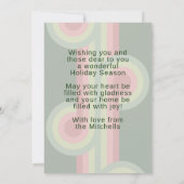 Custom Retro Abstract Waves Art Patroon Feestdagenkaart (Achterkant)